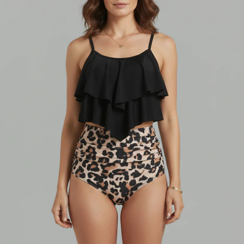 Bexley | Women’s Ruffle Tankini Set with High Waist Bottom