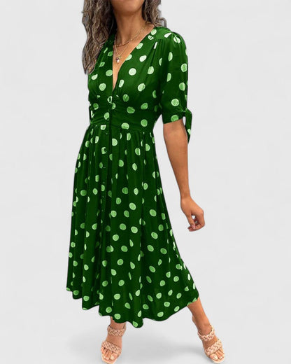 Mavis | Women’s Sophisticated Polka Dot Midi Dress