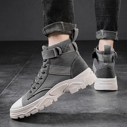 Emman | Men’s High-Top Motorcycle Boots with Rugged Sole