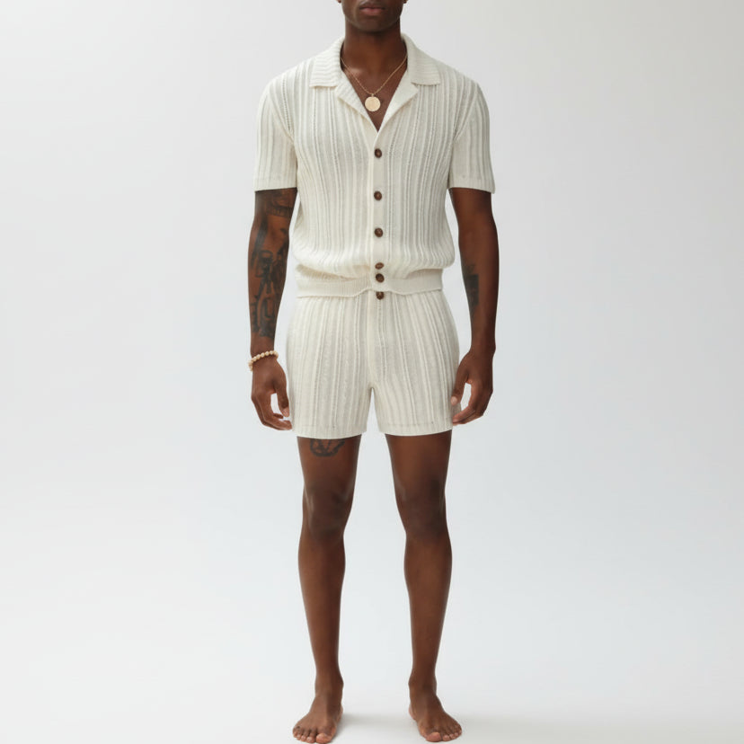 Easton | Men’s Summer Knit Set with Short-Sleeve Shirt