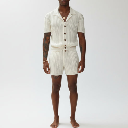 Easton | Men’s Summer Knit Set with Short-Sleeve Shirt