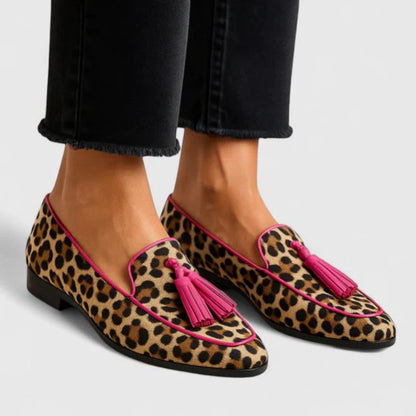 Verity | Women’s Leopard Tassel Detail Loafers