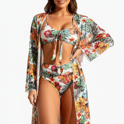 Sabrina | Women’s Floral Print Bikini Set with Tie-Front Top