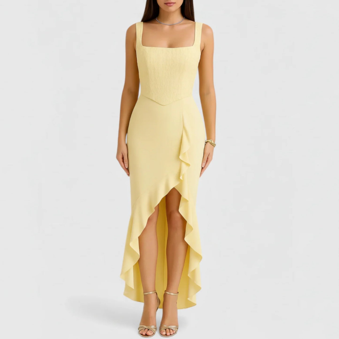Josephine | Women’s Elegant Ruffle Hem Midi Dress