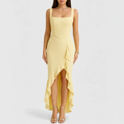 Josephine | Women’s Elegant Ruffle Hem Midi Dress