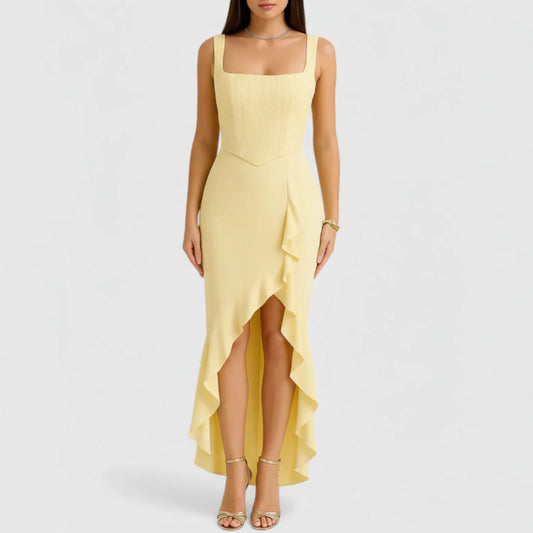 Josephine | Women’s Elegant Ruffle Hem Midi Dress