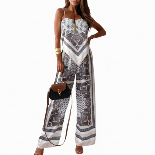 Esperanza | Women’s Adjustable Strap Wide-Leg Jumpsuit