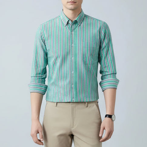 Stellan | Men’s Striped Oxford Button Up Shirt