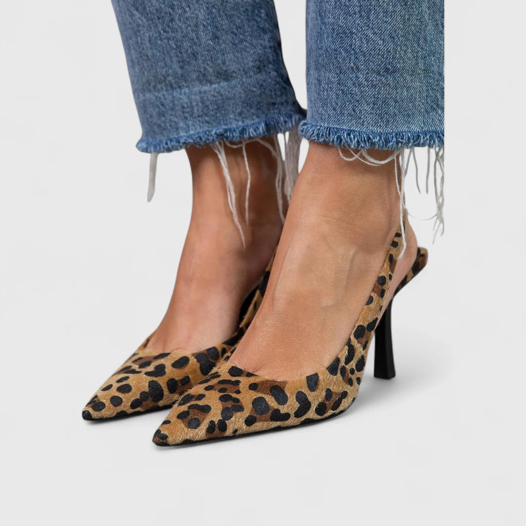 Calista | Women’s Elegant Leopard Slingback Heels