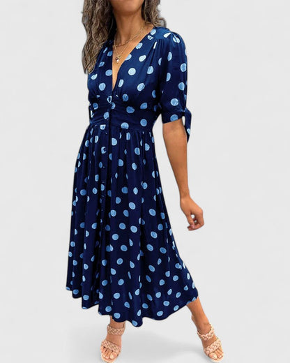 Mavis | Women’s Sophisticated Polka Dot Midi Dress