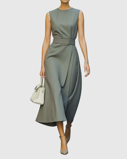 Marina | Women’s Round Neck Midi Dress