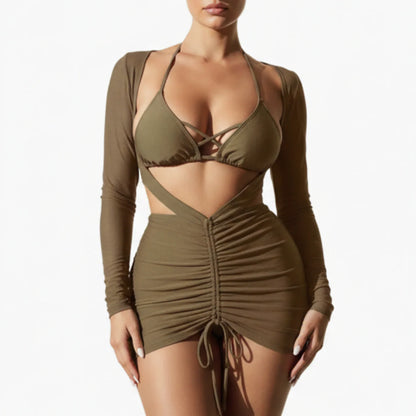 Ella | Women’s Three-Piece Swimsuit Set with Long Gauze Skirt
