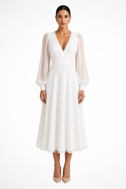 Marlowe | Women’s V-Neck Puff Dress