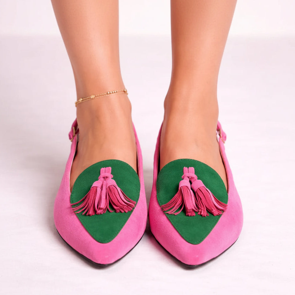 Sable | Women’s Colorblock Pointed Toe Slingback Loafers