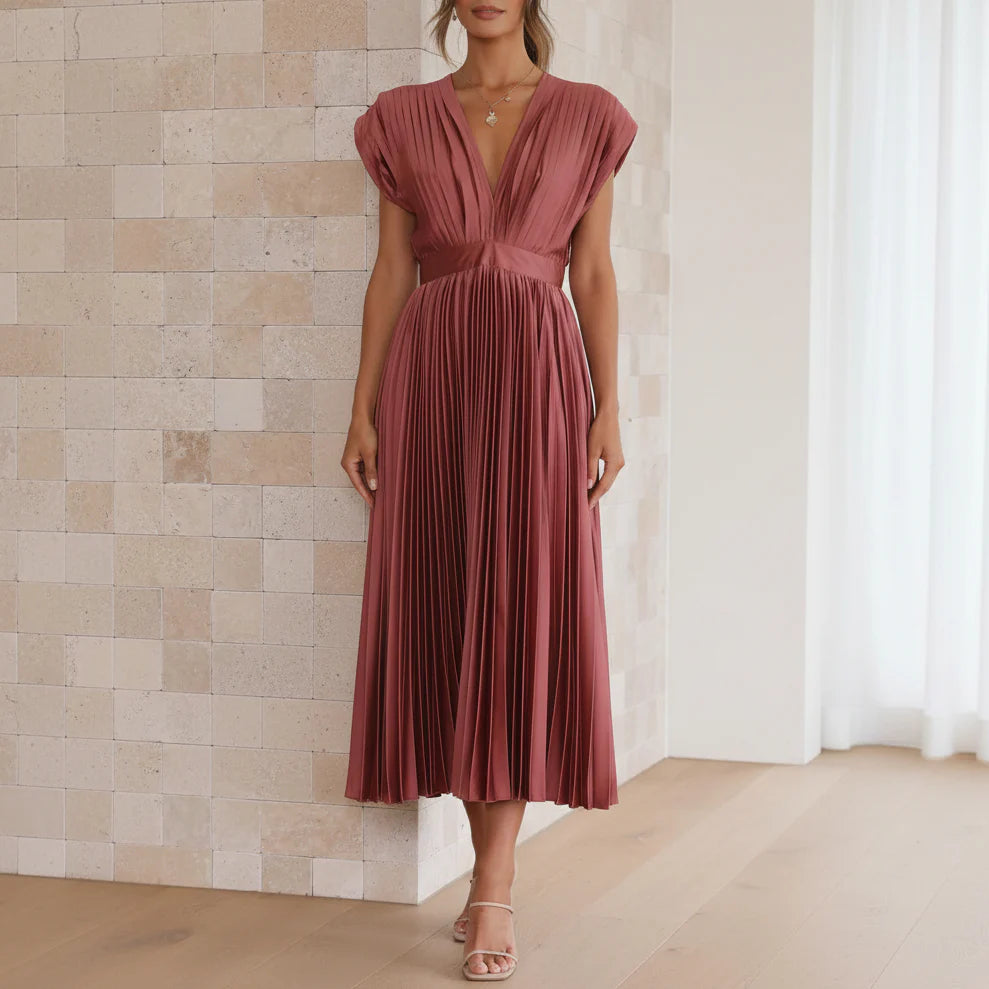 Angelica | Women’s Classic Pleated Maxi Dress