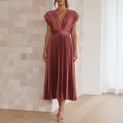 Angelica | Women’s Classic Pleated Maxi Dress