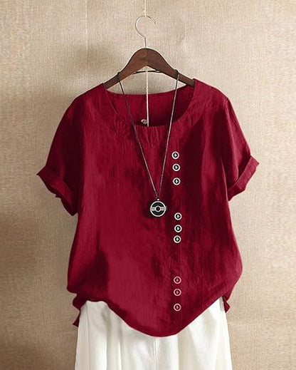 Haley | Women’s Summer Button Detail Casual Blouse