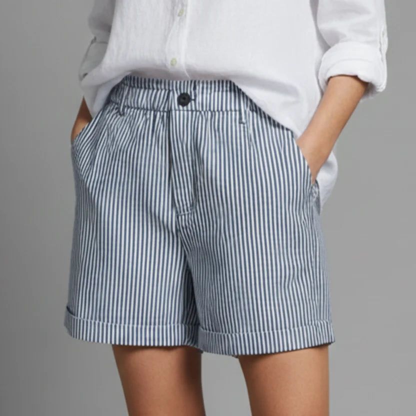 Annalise | Women’s High Waist Striped Tailored Shorts