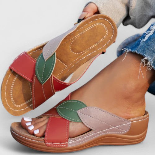 Samantha | Women’s Orthopedic Colorblock Comfort Slide Sandals