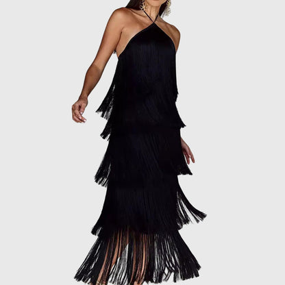 Dakota | Women’s Halter Fringe Tassel Maxi Dress