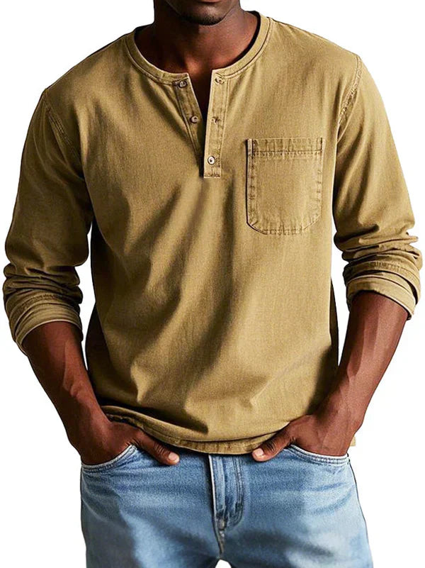 Colton | Men’s Casual Long Sleeve Henley Shirt