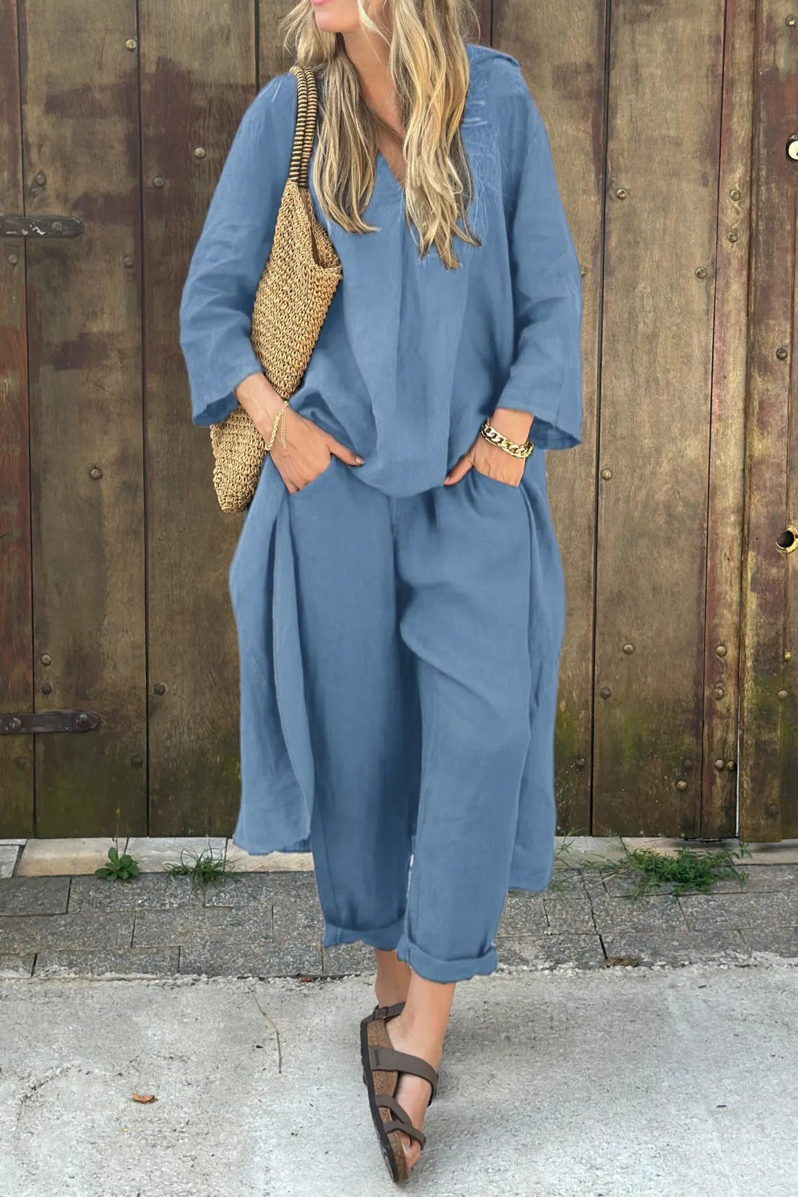 Solene | Women’s Relaxed Long Tunic and Pant Set
