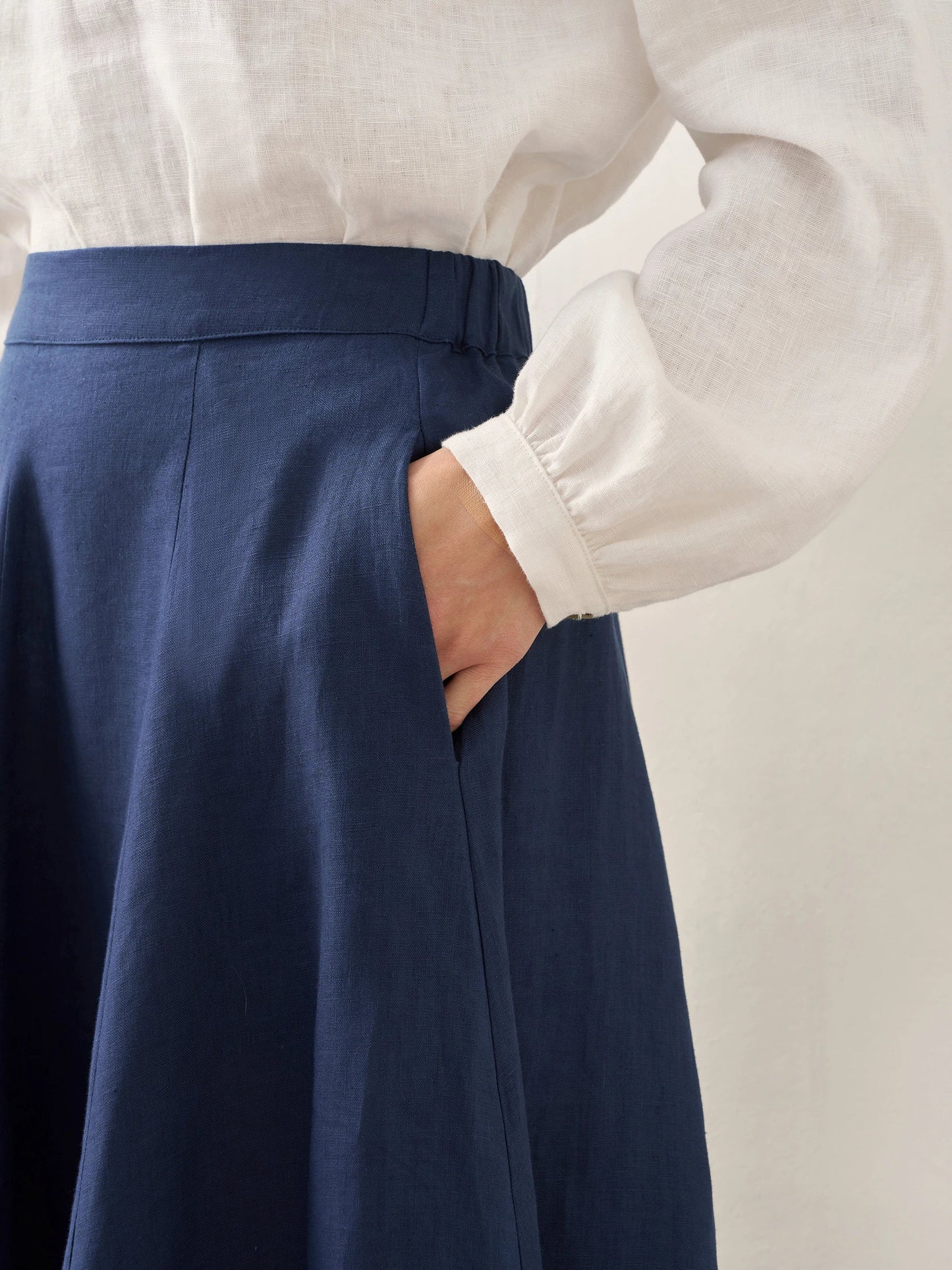 Lorelei | Women’s Linen Flowy A-Line Midi Skirt