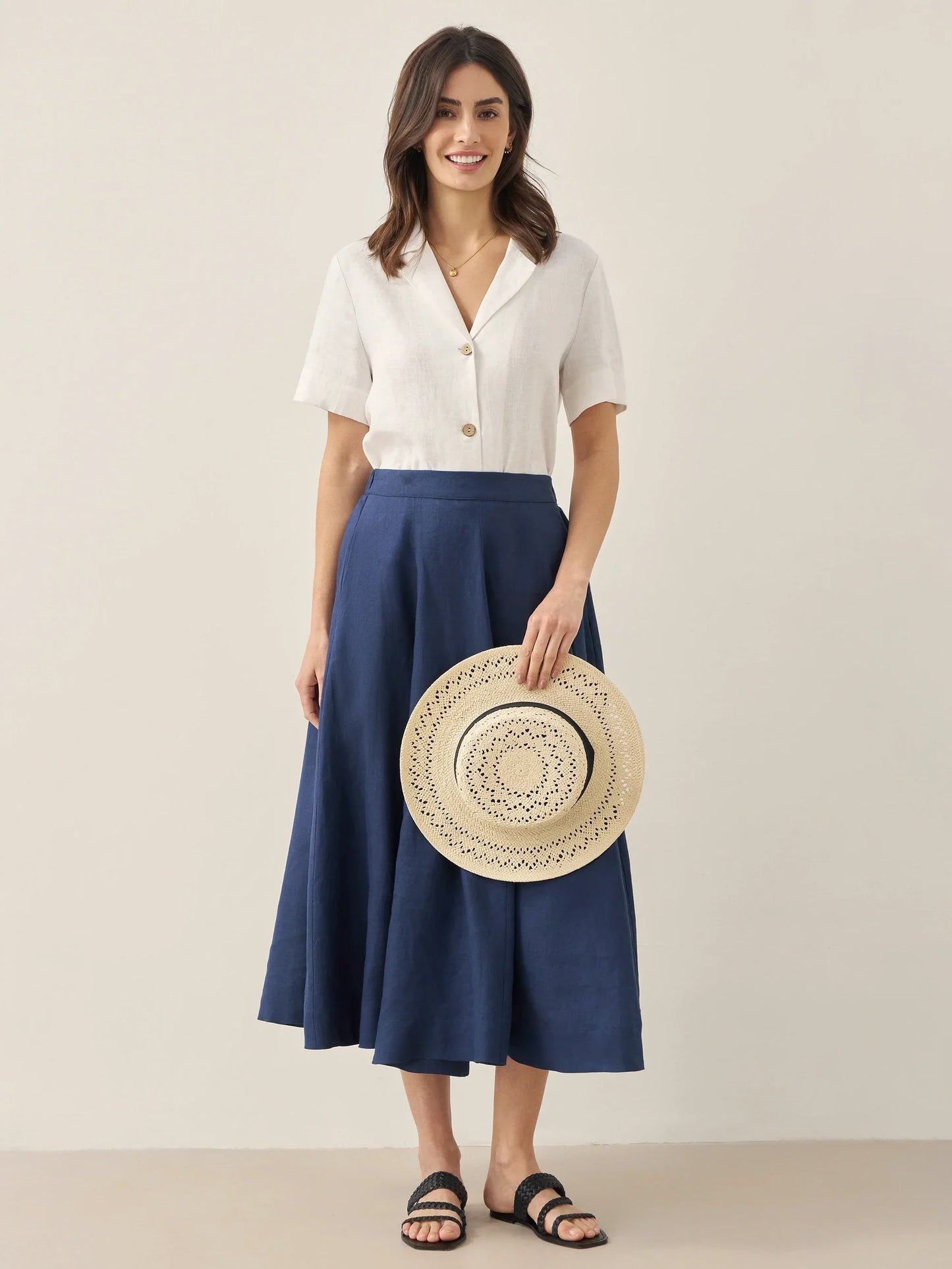 Jolene | Women’s Linen Button-Up Short Sleeve Shirt