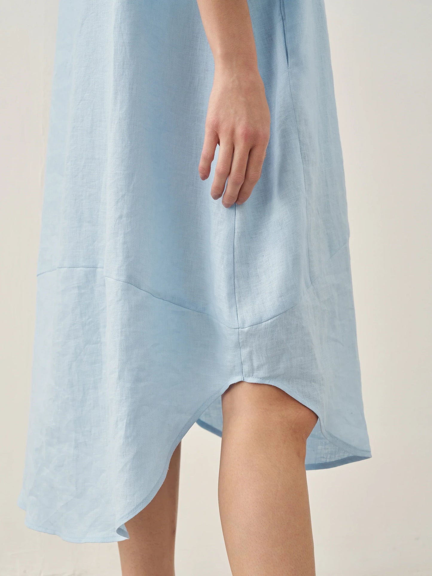 Paloma | Women’s Linen Bateau Neck Relaxed Midi Dress