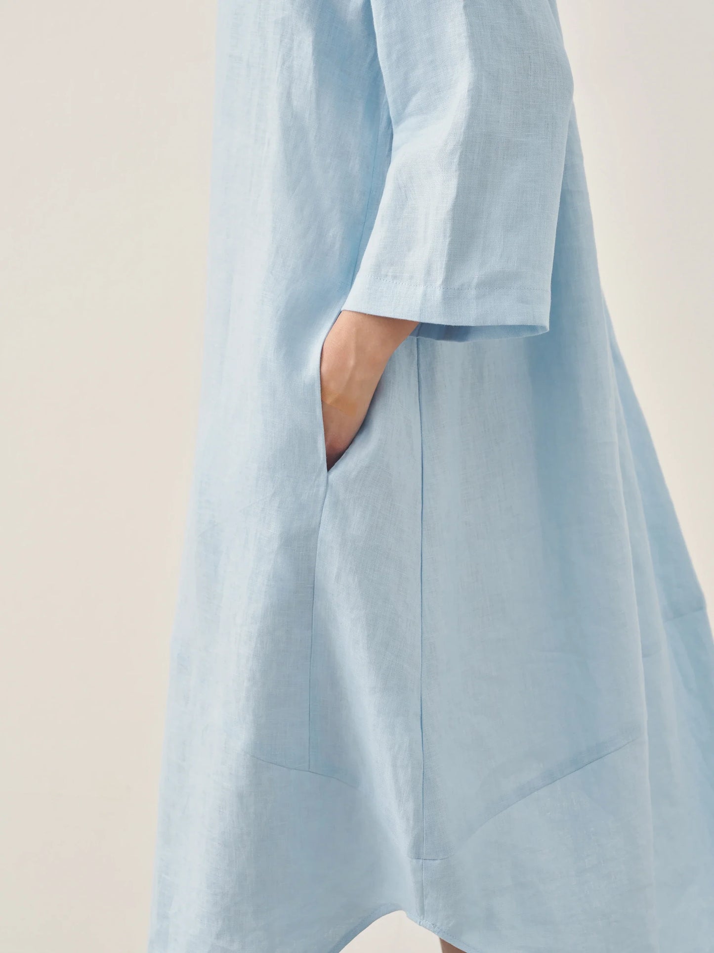 Paloma | Women’s Linen Bateau Neck Relaxed Midi Dress