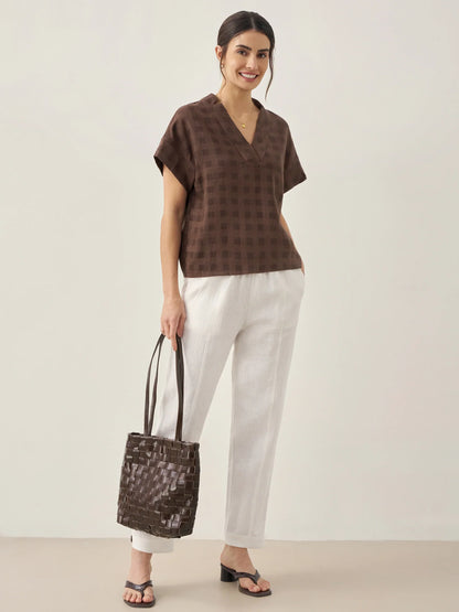Sienna | Women’s Linen Straight-Leg Elastic Waist Pants