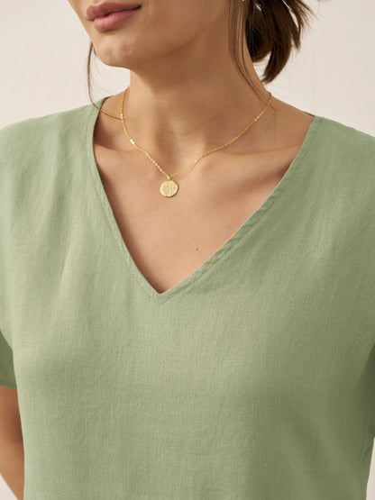 Briar | Women’s Linen V-Neck Pocket Swing Dress