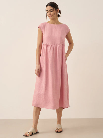 Harlow | Women’s Washed Linen Cap Sleeve Maxi Dress