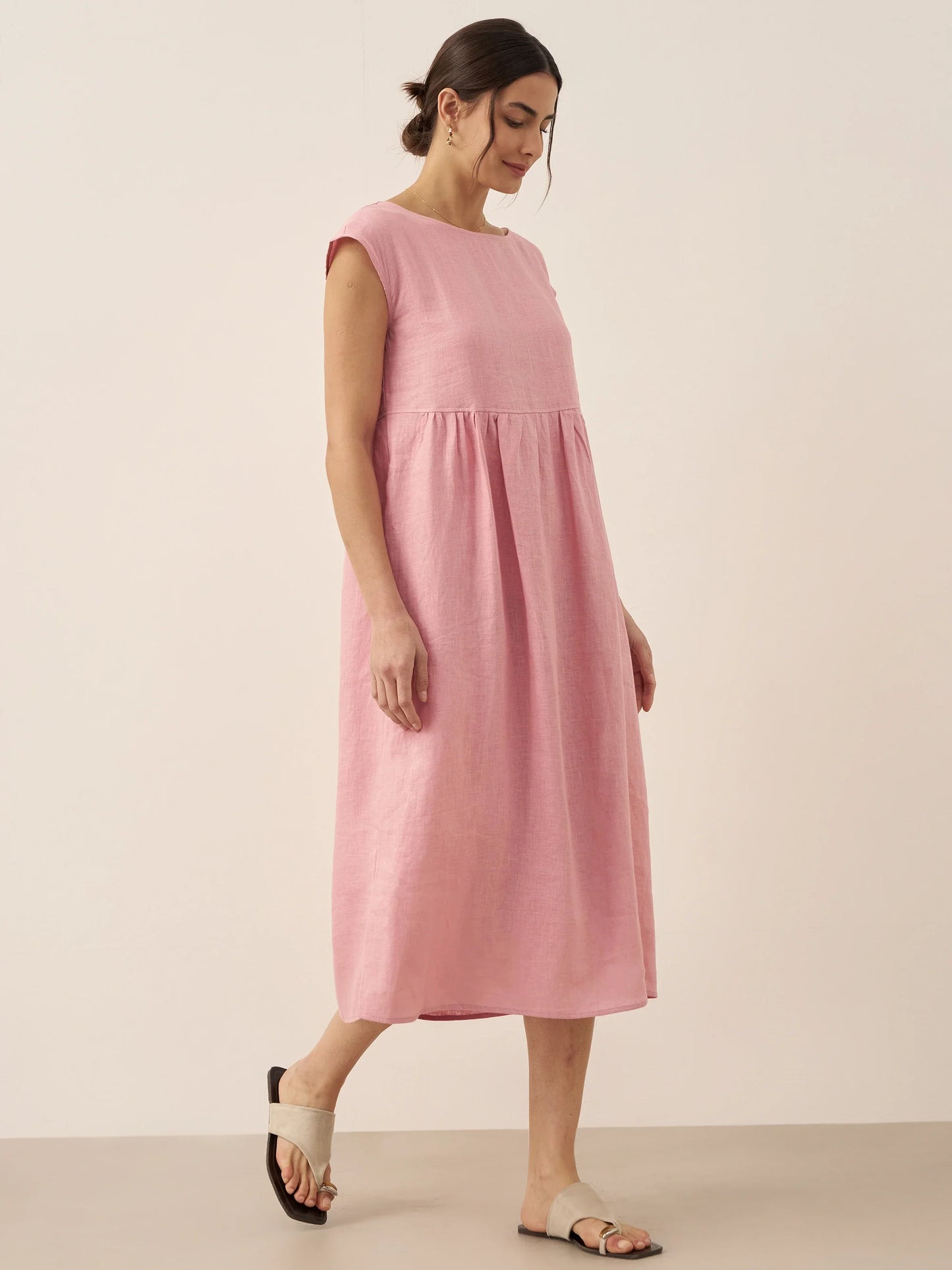 Harlow | Women’s Washed Linen Cap Sleeve Maxi Dress