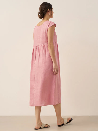 Harlow | Women’s Washed Linen Cap Sleeve Maxi Dress