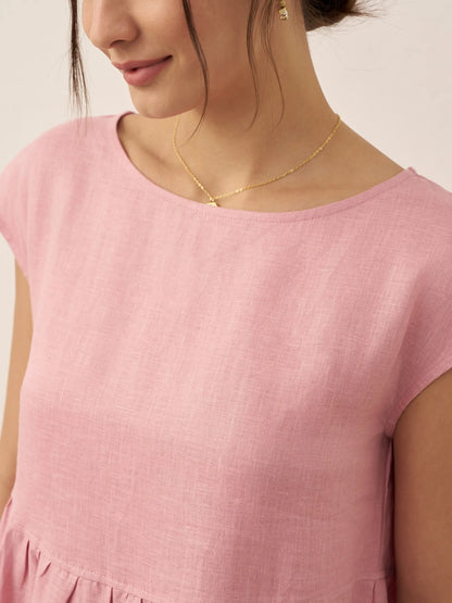 Harlow | Women’s Washed Linen Cap Sleeve Maxi Dress