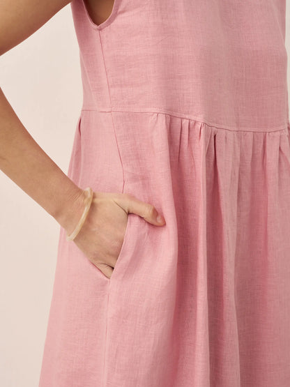 Harlow | Women’s Washed Linen Cap Sleeve Maxi Dress