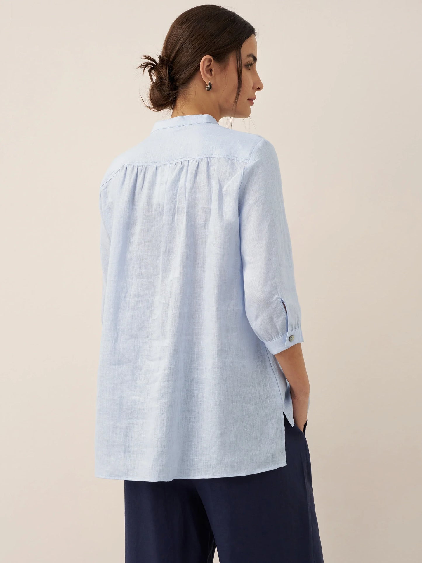 Miranda | Women’s Linen Split V-Neck Dress Blouse