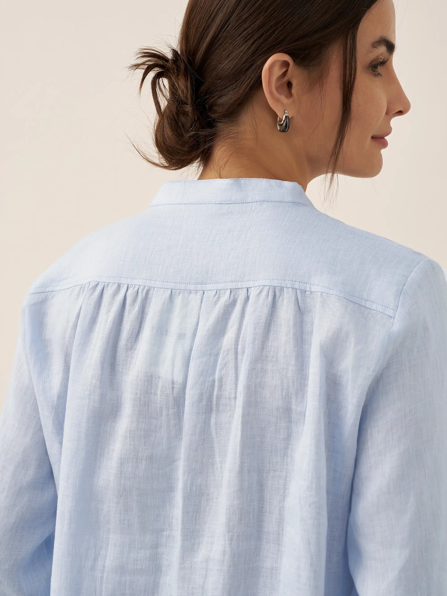 Miranda | Women’s Linen Split V-Neck Dress Blouse