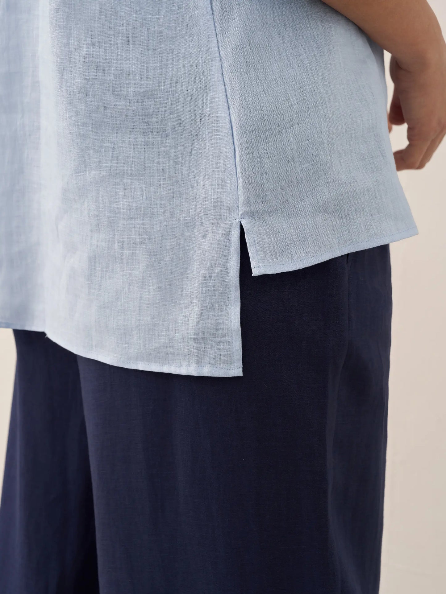Miranda | Women’s Linen Split V-Neck Dress Blouse