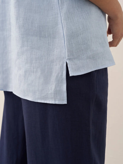 Miranda | Women’s Linen Split V-Neck Dress Blouse