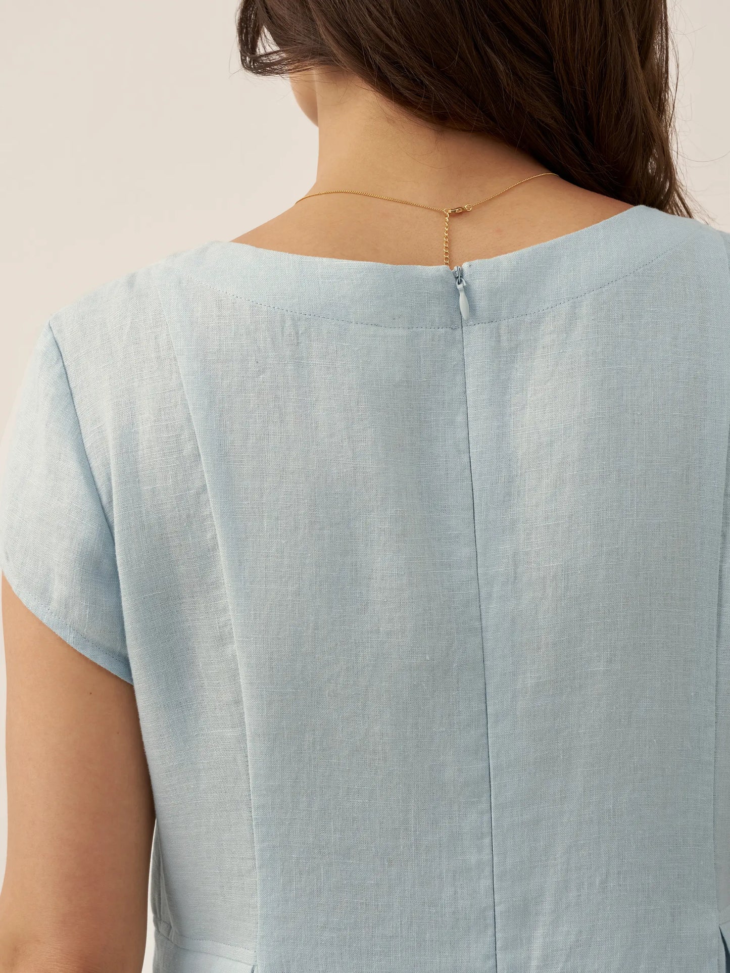 Cecily | Women’s Linen Summer V-Neck Fit-And-Flare Dress