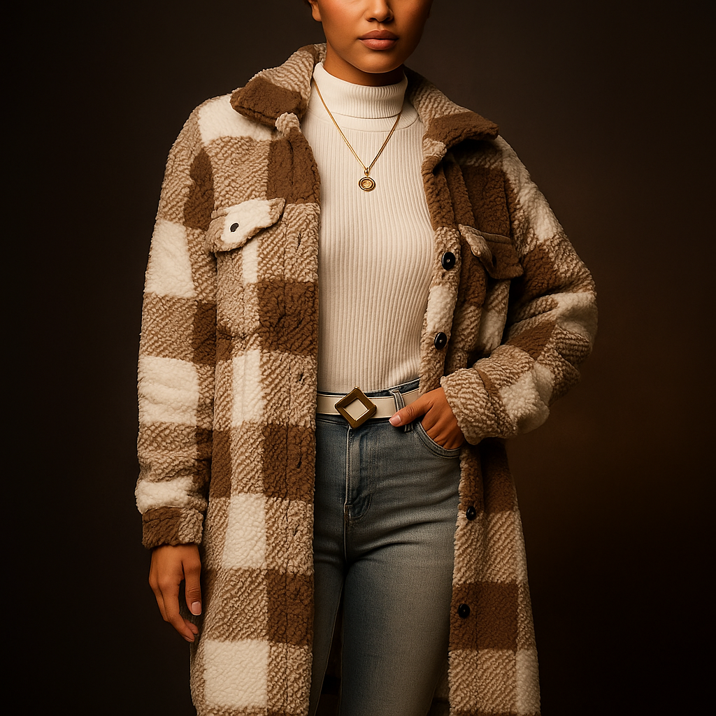 Greta | Women’s Plaid Longline Overcoat