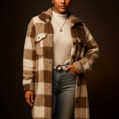 Greta | Women’s Plaid Longline Overcoat