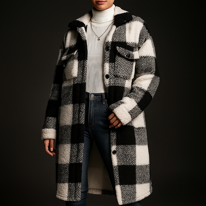 Greta | Women’s Plaid Longline Overcoat