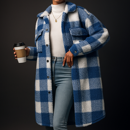 Greta | Women’s Plaid Longline Overcoat