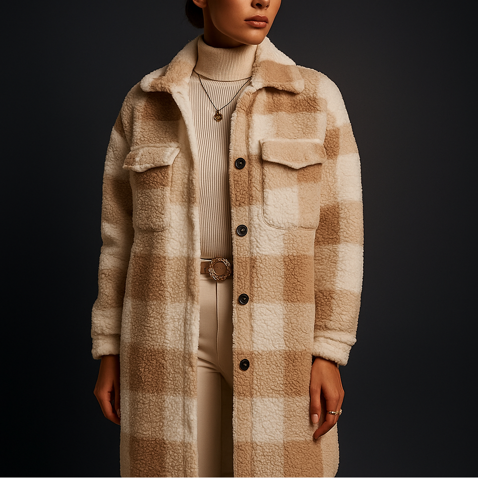 Greta | Women’s Plaid Longline Overcoat