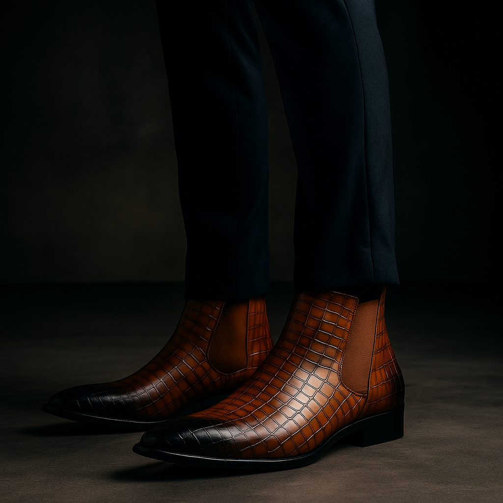 Thomas | Men’s Snakeskin Chelsea Shoes