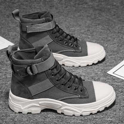 Emman | Men’s High-Top Motorcycle Boots with Rugged Sole
