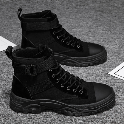 Emman | Men’s High-Top Motorcycle Boots with Rugged Sole